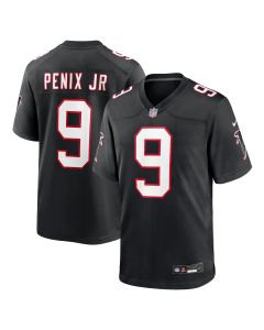 Men’s Atlanta Falcons Michael Penix Jr. Black Throwback Game Jersey
