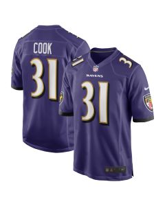 Men’s Baltimore Ravens Dalvin Cook Purple Game Jersey