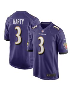 Men’s Baltimore Ravens Deonte Harty Purple Team Game Jersey