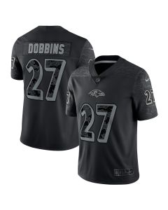 Men’s Baltimore Ravens J.K. Dobbins Black RFLCTV Limited Jersey