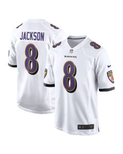 Men’s Baltimore Ravens Lamar Jackson White Game Jersey