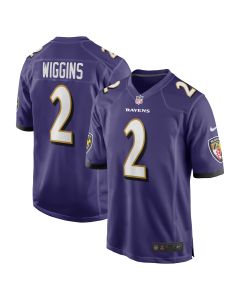 Men’s Baltimore Ravens Nate Wiggins Purple Player Game Jersey