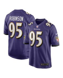 Men’s Baltimore Ravens Tavius Robinson Purple Team Game Jersey