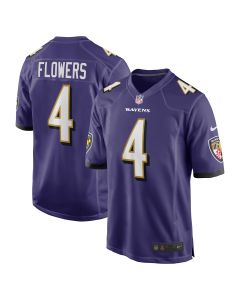 Men’s Baltimore Ravens Zay Flowers Purple Game Jersey