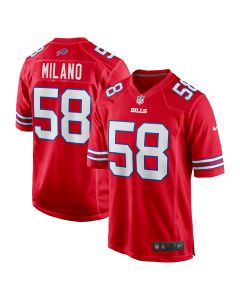 Men’s Buffalo Bills Matt Milano Red Alternate Game Jersey