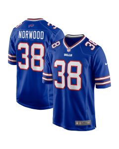 Men’s Buffalo Bills Tre Norwood Royal Team Game Jersey