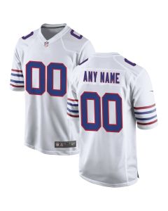 Men’s Buffalo Bills White Alternate Custom Game Jersey
