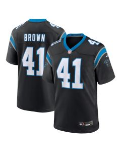 Men’s Carolina Panthers Spencer Brown Black Team Game Jersey