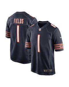 Men’s Chicago Bears Justin Fields Navy Game Jersey