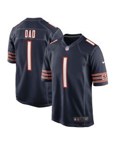 Men’s Chicago Bears Number 1 Dad Navy Game Jersey