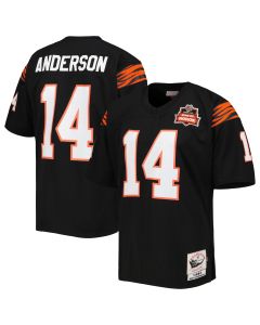 Men’s Cincinnati Bengals 1981 Ken Anderson Mitchell & Ness Black Throwback Retired Player Jersey