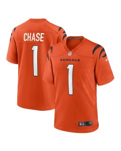 Men’s Cincinnati Bengals Ja’Marr Chase Orange Game Jersey