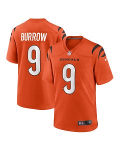 Men’s Cincinnati Bengals Joe Burrow Orange Game Jersey
