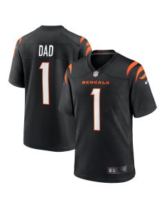 Men’s Cincinnati Bengals Number 1 Dad Black Game Jersey