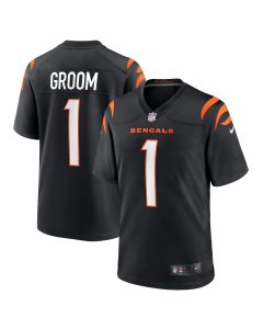 Men’s Cincinnati Bengals Number 1 Groom Black Game Jersey