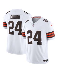 Men’s Cleveland Browns Nick Chubb White Vapor F.U.S.E. Limited Jersey