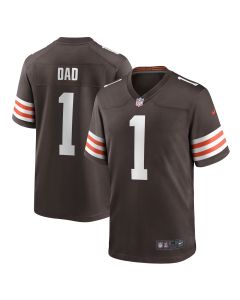 Men’s Cleveland Browns Number 1 Dad Brown Game Jersey