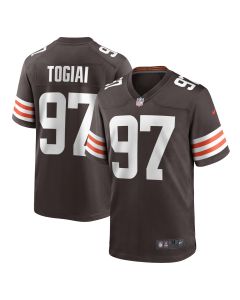 Men’s Cleveland Browns Tommy Togiai Brown Game Jersey