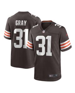 Men’s Cleveland Browns Vincent Gray Brown Team Game Jersey
