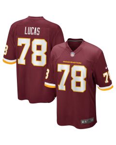 Men’s Cornelius Lucas Washington Football Team Burgundy Game Player Jersey