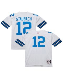Men’s Dallas Cowboys 1975 Roger Staubach Mitchell & Ness White Throwback Retired Player Jersey