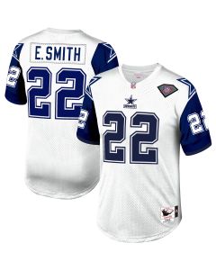 Men’s Dallas Cowboys 1996 Emmitt Smith Mitchell & Ness White Throwback Retired Player Jersey