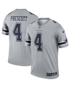 Men’s Dallas Cowboys Dak Prescott Gray Inverted Legend Player Performance Top