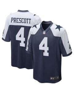 Men’s Dallas Cowboys Dak Prescott Navy Alternate Game Team Jersey