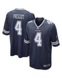 Men’s Dallas Cowboys Dak Prescott Navy Game Team Jersey
