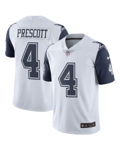 Men’s Dallas Cowboys Dak Prescott White Color Rush Vapor Limited Jersey