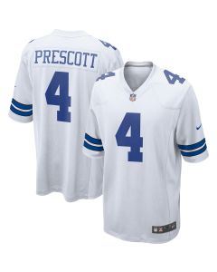 Men’s Dallas Cowboys Dak Prescott White Game Team Jersey
