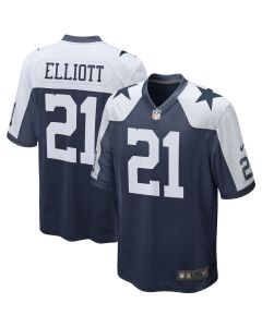 Men’s Dallas Cowboys Ezekiel Elliott Navy Alternate Game Team Jersey