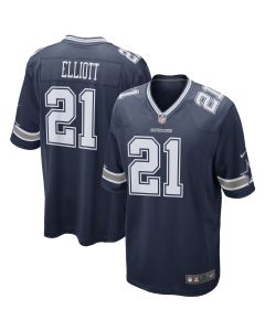 Men’s Dallas Cowboys Ezekiel Elliott Navy Game Team Jersey