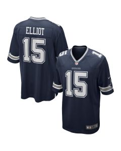 Men’s Dallas Cowboys Ezekiel Elliott Navy Team Game Jersey