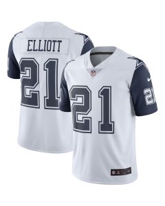 Men’s Dallas Cowboys Ezekiel Elliott White Color Rush Vapor Limited Jersey