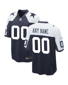 Men’s Dallas Cowboys Navy Alternate Custom Game Jersey