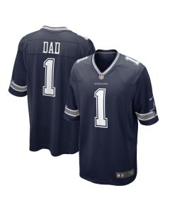 Men’s Dallas Cowboys Number 1 Dad Navy Game Jersey