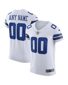 Men’s Dallas Cowboys White Vapor Elite Custom Jersey