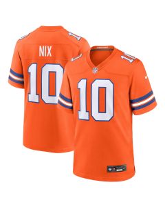 Men’s Denver Broncos Bo Nix Orange Mile High Collection 1977 Throwback Player Game Jersey