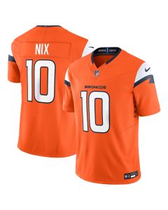 Men’s Denver Broncos Bo Nix Orange Vapor F.U.S.E. Limited Jersey