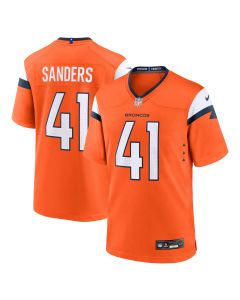 Men’s Denver Broncos Drew Sanders Orange Team Game Jersey