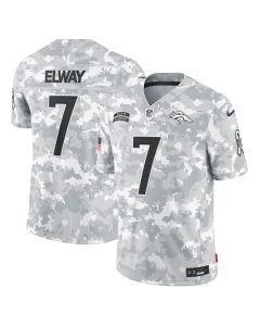 Men’s Denver Broncos John Elway Arctic Camo 2024 Salute to Service Retired Player Limited Jersey