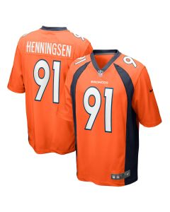 Men’s Denver Broncos Matt Henningsen Orange Game Player Jersey