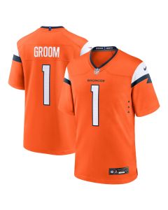 Men’s Denver Broncos Number 1 Groom Orange Game Jersey