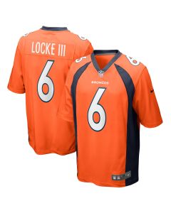 Men’s Denver Broncos P.J. Locke Orange Game Player Jersey
