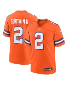 Men’s Denver Broncos Patrick Surtain II Orange Mile High Collection 1977 Throwback Player Game Jersey