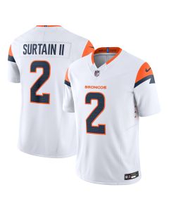 Men’s Denver Broncos Patrick Surtain II White Mile High Collection Vapor F.U.S.E. Limited Jersey