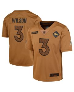 Men’s Denver Broncos Russell Wilson Brown Salute To Service Limited Jersey