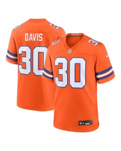 Men’s Denver Broncos Terrell Davis Orange Mile High Collection 1977 Throwback Retired Player Game Jersey