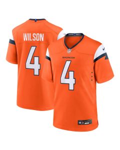 Men’s Denver Broncos Zach Wilson Orange Team Game Jersey
